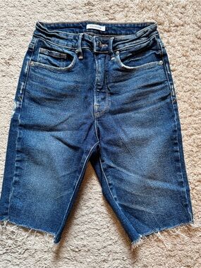 Good American high rise denim shorts